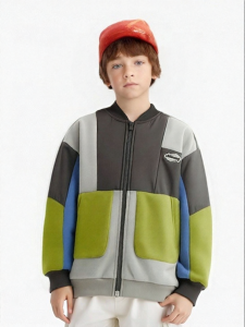 Childrens Thick Baseball Collar Outerwear Color Block New