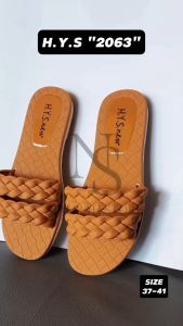 SANDAL HYS 2063 SENDAL JELLY WANITA SLOP MOTIF TALI 2 KEPANG NYAMAN EMPUK ANTI SLIP KUALITAS IMPORT
