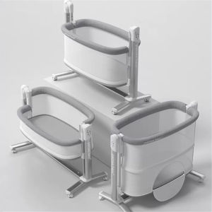 Smart Electric Baby Cradle Crib Multi-functional Rocking Bed Newborn Swing Cot With Remote Control Splicing Big Bed 6-Speed Height Adjustment Sleep Shaker Bed 婴儿床摇篮