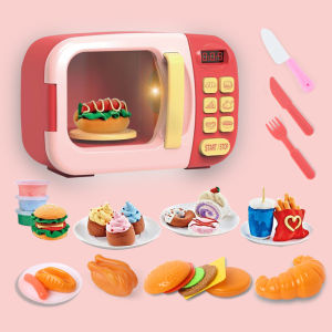 Simulation Electric Timing Childrens Kitchen Toy Microwave