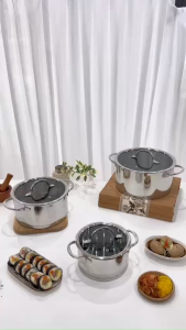 Bộ nồi dành cho gia đình Haatz Jang Taste JAT3 đáy 4 lớp dùng mọi loại bếp phù hợp nhu cầu sử dụng