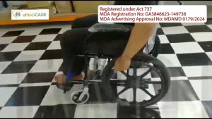 EMASCARE Big Wheel Wheelchair Self Push Wheel Chair Elderly LightWeight Foldable Travel Wheelchairs Big Rim With Push Handle Roda