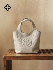 Mini Light-colored Handheld Tote Bag Leather