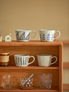 แก้วกาแฟดินเผาสไตล์ญี่ปุ่น แก้วดินเผาขนาดใหญ่สำหรับใช้ในออฟฟิศ แก้วดินเผาสำหรับผู้หญิง ความสวยงาม แก้วดินเผาสำหรับดื่มน้ำ