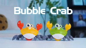Kids Walking Crab Bubble Machine Automatic with Music Lighting Rechargeable Sensing Device Toy