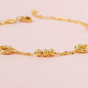 Chow Sang Sang 周生生 999 24K Pure Gold Daily Essense Peace Buckle Lock Bracelet for Women Size 18cm 95476B Price-by-Weight 2.99g Gold