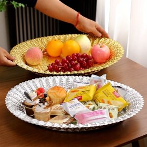 ถาดใส่อาหาร ถาดผลไม้สวยๆ ถาดวางขนมสวยๆ ถาดดีบุกสำหรับร้านอาหาร ถาดใส่ขนมประดับโรงแรมสไตล์ไทยโบราณ ถาดถวายสังฆทาน