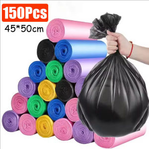 5Rolls Disposable Garbage Bags / Household Kitchen Garbage Bags / Thickened Portable Storage Garbage Bags / Bin Plastic Trash Bag / Colorful Environmentally Friendly Rubbish Bags