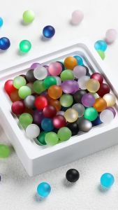 16mm resin matte velvet straight hole cats eye beads diy mobile phone chain string pen bracelet Accessories parts