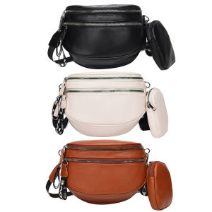 กระเป๋าคาดเอวอเนกประสงค์สำหรับผู้หญิงหนัง PU แฟชั่นกระเป๋าสะพายไหล่แบบมีกระเป๋าสำหรับผู้หญิงกระเป๋าลำลองมีขนาดเล็กกระเป๋าแบบนุ่มพกพาปรับได้สำหรับช้อปปิ้ง