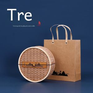 Hộp Đựng Trà Bánh Puer Trung Quốc Mới Hộp Đựng Trà Tre Thủ Công Hộp Quà Tặng Rỗng Đa Năng Cho Trà Red Rock Và Tieguanyin
