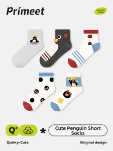 PRIMEET | Lovely Penguin Cartoon Summer Thin Womens Socks