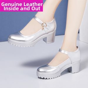 ZHUONILA | Waterproof Platform Comfortable Mid-Heel Round Toe Dance Shoes