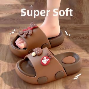 Non-slip Thick Sole Adorable Slippers One-word Sandals
