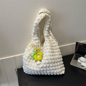 กระเป๋าสะพายไหล่ผ้าใบแบบลำลองสำหรับผู้หญิง ทรงกลม สีสันสดใส กระเป๋าถือแบบลำลอง กระเป๋าผ้าลายเมฆสำหรับเด็กสาว กระเป๋าสะพายไหล่แบบลำลอง