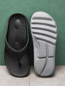 Flat Bottom Sandals Support High Arch Collapse Mens Thong Slippers Thick Heel Shock Absorption Relief Large Size Anti-Slip Wear-Resistant