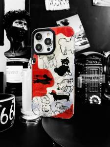 a Tong Shell Graffiti Doggies  Case Full Cover Protection Cute Artwork for Men And Women Compatible with  Models