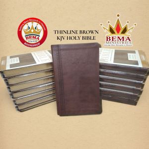 ELEGANT BROWN THINLINE KJV HOLY BIBLE LEATHERSOFT COVER HANDY