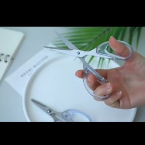 Gunting Kertas Bening Stainless Steel Scissors Perlengkapan Kantor Sekolah