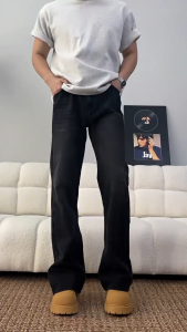 High-quality Korean-style mens trousers straight-leg loose wide-leg casual jeans