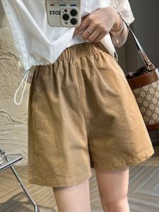 กางเกงขาสั้นทรงเอเอวสูงสำหรับผู้หญิง กางเกงขายาวทรงตรงหลวมๆ สำหรับฤดูร้อน กางเกงขายาวทรงเอบางๆ สไตล์เกาหลีสำหรับนักเรียน