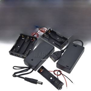 Hộp Pin Số 5 Kho Chứa Pin Có Nắp Che Dây Đấu Nối Nối Tiếp Không Cần Hàn 2 4 8 Cell Đầu USB Đầu DC Linh Kiện Điện Tử