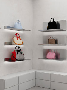 Multi-Layer Stainless Steel Shoe Display Rack Wall-Mounted Storefront Fashion Accessory Stand Modern Simple Design Customizable