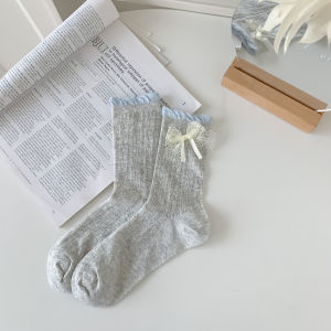 JIFANPAUL | Ballet-style Lace Bow Mid-calf Socks