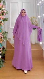 BISA COD One Set Gamis Syari Hijab Jumbo Kode JENARIA Bahan Kringkel Premium By Ory AjeZas Collect