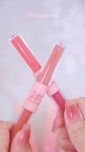 Windwind 2 in 1 Lipstik Lip Gloss Dua Sisi Matte Glossy Water Gloss Lip Glaze Pelembab Velvet Lip Glaze COD -🌈Ninestar