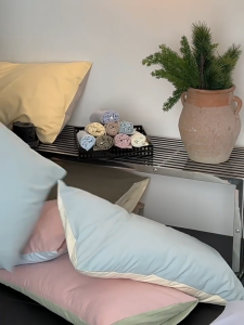 LUXURY SLEEP ปลอกหมอน ทำจากผ้าฝ้าย100% ผ้าซูปเปอร์ซอฟต์ ปลอกหมอนข้าง สีพื้น ผ้าฝ้ายสไตล์ญี่ปุ่น - มินิมอล ขนาด48ซม.×74ซม