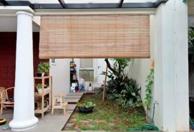 Tirai bambu outdoor 2x2meter plus tali kerekan