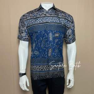 Kemeja batik pria  motif godong gedang