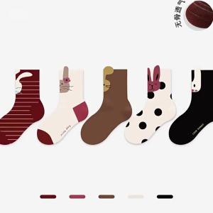 Cotton Cartoon No-Bone Mid-Calf Socks