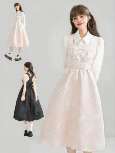 KEIKO | Floral Embroidery and Bow Tie Straps Dress