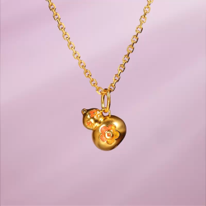Chow Sang Sang 周生生 999 Gold MINTY Collection Ruyi Bottle-gourd Hulu Pendant for Women & Men 96154P Price-by-Weight 0.56g Gold  [Necklace not Included]