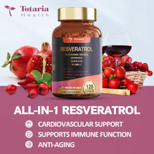 Totaria Resveratrol Supplement Extra Strength with Berberine Quercetin Green Tea Extract Grape Seed Extract Polyphenol Antioxidant Supplement Antioxidant & Heart Health