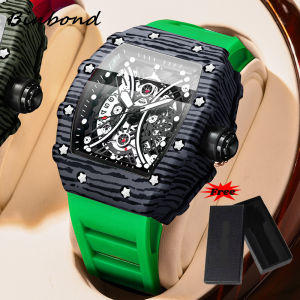 [With Free Box] Ykai Fashion Mens Watches 2023 Luxury Brand Dual Calendar Luminous Prismatic Diamond Dial Silica Gel Strap Waterproof Quartz Wristwatch Fashion Casual Silicone Barrel Shape Watches B8766