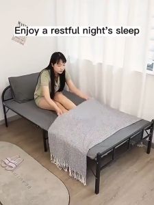 【24 Hours Shipped】In Stock Metal Folding Bed Heavy Duty 70/90/120CM Bed Frame Double/Single Portable 8 Styles Foldable