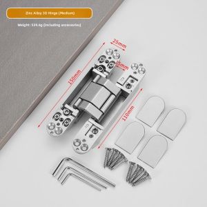 Adjustable Hidden Cross Zinc Alloy Door Hinge