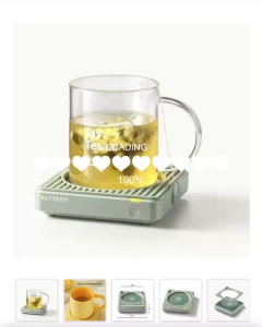 เครื่องอุ่นแก้วชากาแฟ ที่รองแก้วทำความร้อนที่  45°C Office and home ที่รองแก้วแบบเทอร์โมสแตติกbเครื่องอุ่นถ้วยกาแฟ ที่อุ่นแก้ว ถ้วยอุ่นน้ำร้อนแบบปรับได้ ฐานฉนวนกันความร้อนเครื่องสโลว์คุกเกอร์ไฟฟ้า