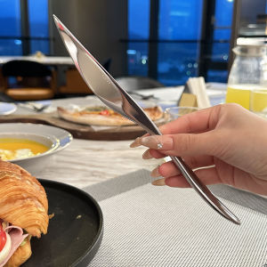 Stainless Steel Steak Knife Bread Knife Western Cutlery Self Kept Model Restaurant Use Commercially Available Pure Color Design