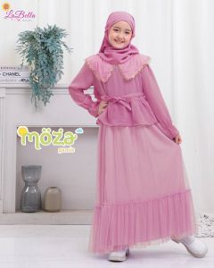 GAMIS MOZA LABELLA ANAK REMAJA 5-12 TAHUN TUTU TULLE PESTA DRESS GAUN GAMIS POLOS BIRU BLUE MAGENTA PINK DUSTY CANTIK MEWAH