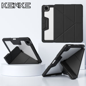 kenke ipad case Heavy duty protective mecha flat shell for 2024 pro 13 inch（M4）Air 6th gen pro 12.9 10th gen pro 11（2020/2021/2022）7 8 9 air 4th gen air 5 Air 11 inch-black