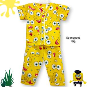 Baju Tidur Anak Perempuan Usia 1-12 Tahun Motif / Piyama Tanpa Kerah / Setelan Piyama Anak