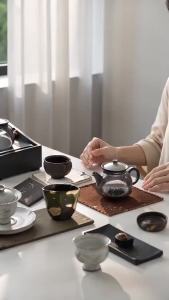 Bộ Lọc Trà Gốm Sứ Sáng Tạo Chống Rò Rỉ Trang Trí Bộ Trà Kung Fu Phong Cách Trung Quốc Mới Đồ Gốm Chắn Trà
