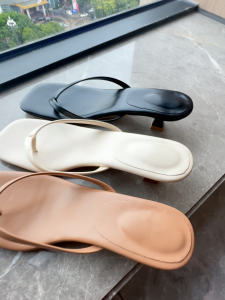 Falimottype)Size 35-42 Womens Fashion School Student Shoes Low Heel Slippers Square Toe Sandal Slim Heel Flip Flops