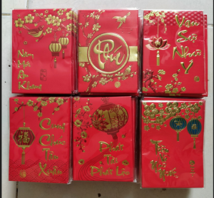 COMBO 30 BAO LÌ XÌ NHỎ KT 11X8CM GIẤY DÀY NHŨ NỔI SIÊU ĐẸP