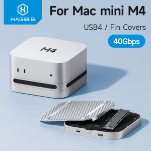Hagibis กล่องใส่ฮาร์ดดิสก์ USB4 40Gbps M.2 NVMe เคส SSD สำหรับ Mac Mini M4/M4 Pro รองรับ Thunderbolt 5/4หน่วยความจำภายนอก SSD