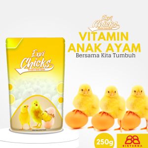 250 gram Exvi Chicks Vitamin anak ayam bertumbuh dan gemuk secara bersama sama